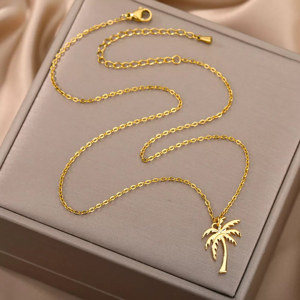 Palm Tree Pendant Necklace